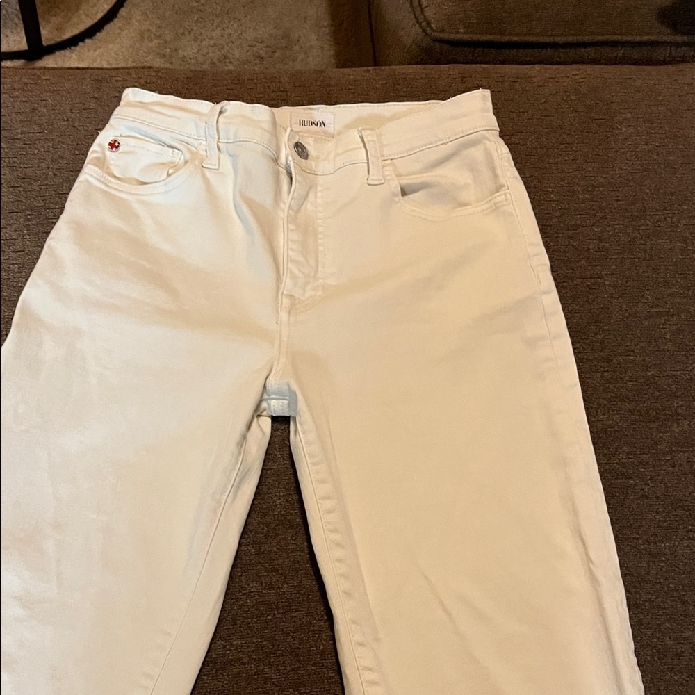 Hudson Jeans Women's Cropped Ankle Jeans in White